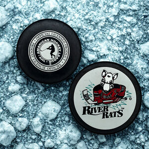 Albany River Rats Vintage Official Hockey Puck AHL InGlasCo